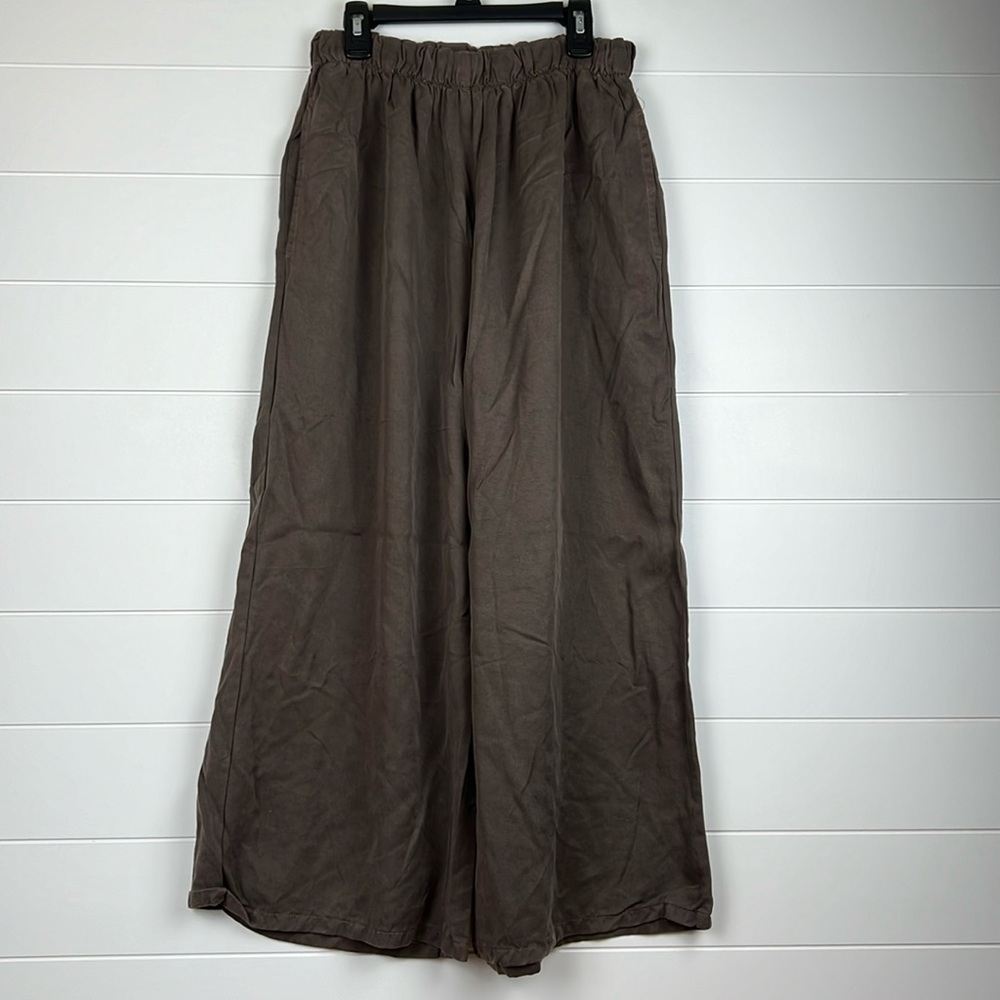 Bryn walker wide leg pants size small brown tencel made in USA
